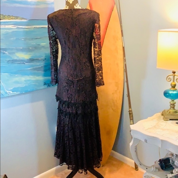 VTG Lady Helene,Black,Tiered-Lace Mourning Dress,Discerning Piece of Americana - Picture 7 of 17